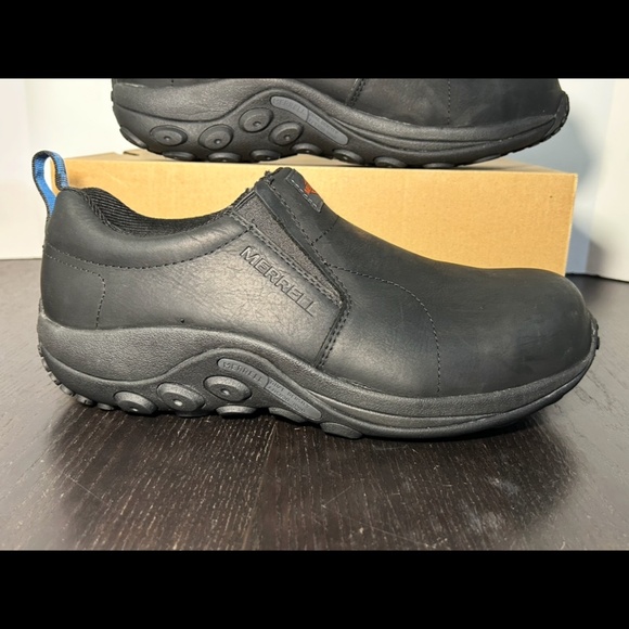 Merrell Jungle Moc Leather Comp Toe Work Shoes Black Mens Size 11.5
